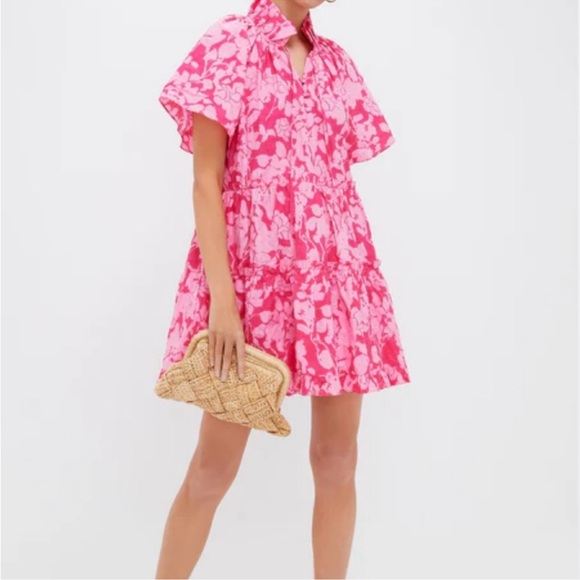 Tuckernuck Dresses & Skirts - Tuckernuck Hyacinth House Pink Floral Thea Mini Dress XXS Tiered Ruffle Hem